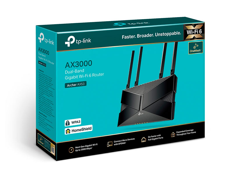ROUTER TP-LINK ARCHER AX53 DUAL BAND WI-FI 6 AX3000