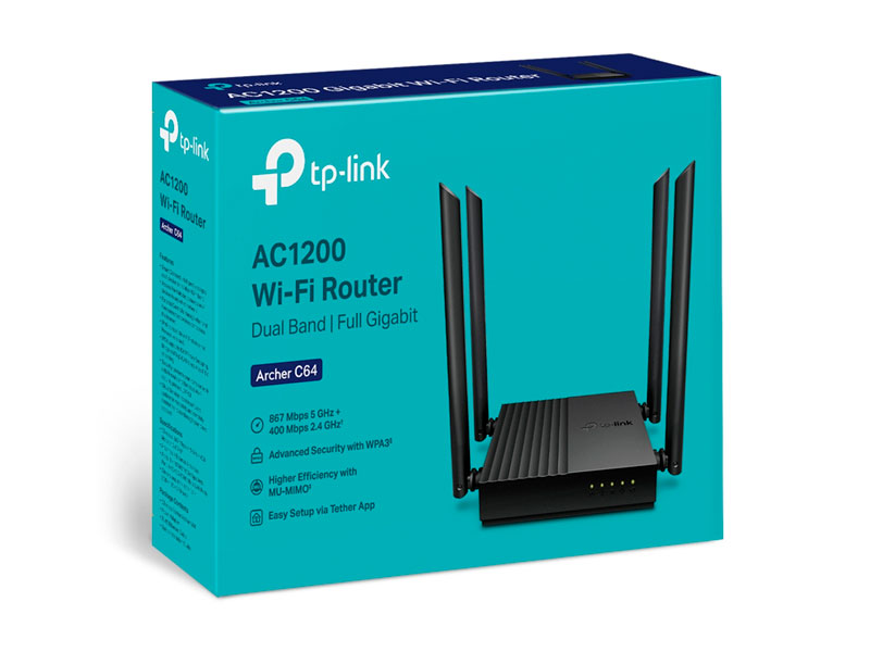 ROUTER TP-LINK ARCHER C64 1200AC MU-MIMO WIFI