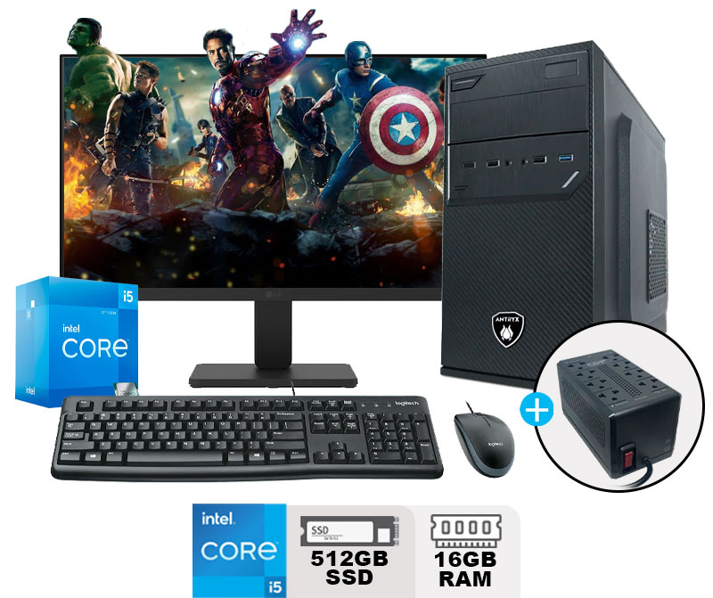 PC INTEL CORE I5-12400 + MONITOR LG 21.5+ TECLADO MK120+ESTABILIZADOR CDP