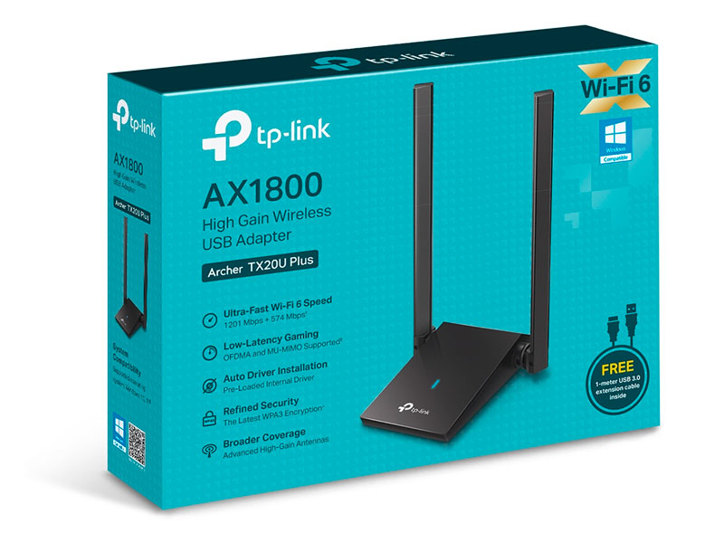 ADAPTADOR TP-LINK USB ARCHER TX20U PLUS AX1800 WIFI 6