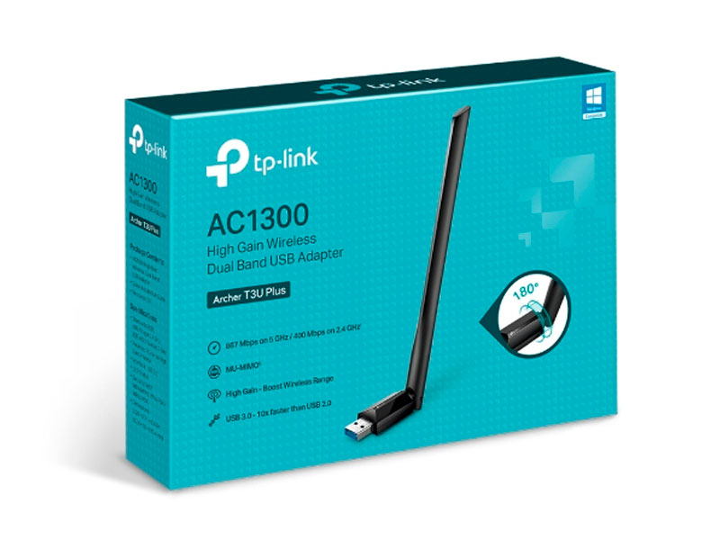 ADAPTADOR TP-LINK USB MU-MIMO MINI AC1300 ARCHER T3U PLUS