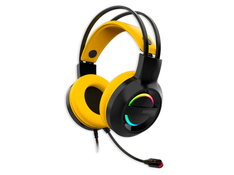 AUDIFONO C/ MICROFONO ANTRYX  IRIS-K YELLOW 7.1 VIRTUAL USB AGH-7100KYW