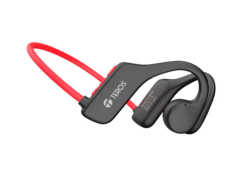 AUDIFONO DE CONDUCCION DE AIRE TEROS TE-8078R ROJO/ GRIS WIRELES