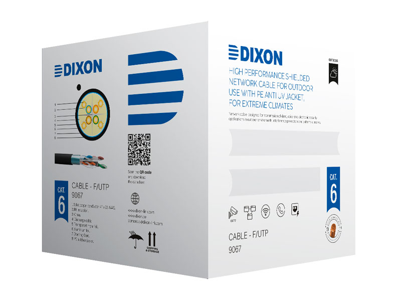 CABLE DIXON STP 9067 CAT.6 4PX23SWG NEGRO EXTERIORES UV 305M