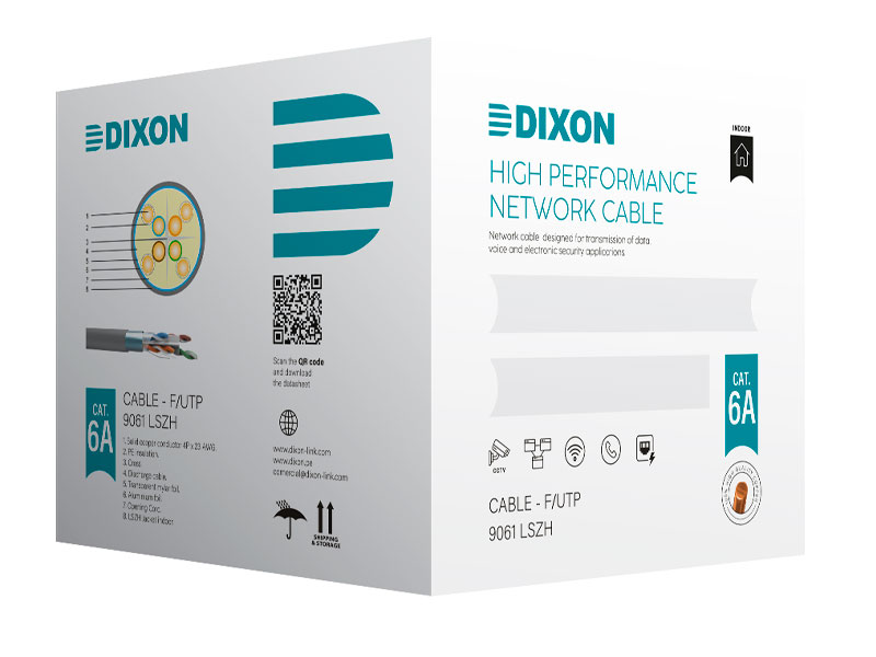 CABLE DIXON UTP 9061 LSZH CAT.6A 4PX23AWG GRIS LSZH-1 305M