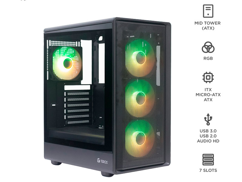 CASE TEROS ATX TE-1323 BLACK