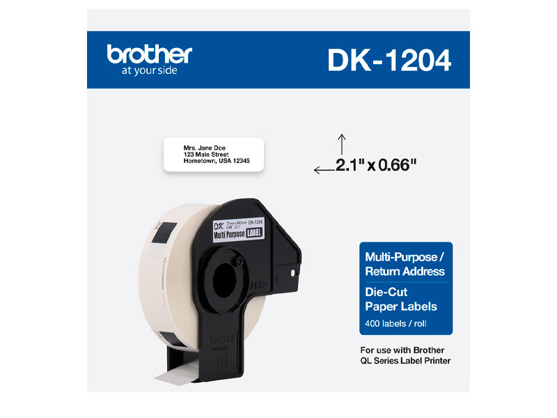 CINTA BROTHER DK-1204 17MMX54.3MM 400 ETIQUETAS P/QL500/550/570