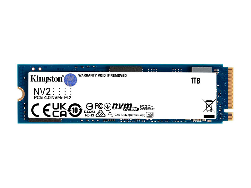 SSD KINGSTON NV2 1TB 3500MB/ S NVME M.2 PCI.E SNV2S/1000G (UNIDAD EN ESTADO SOLIDO)