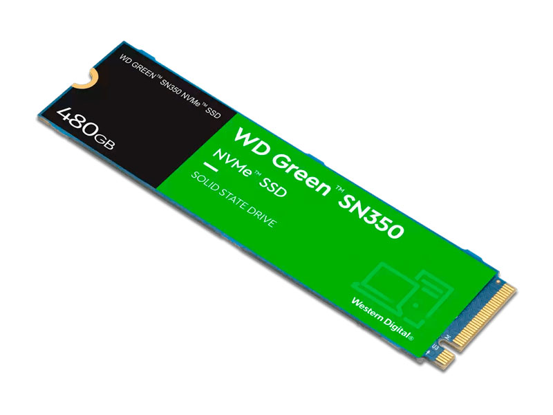 UNIDAD EN ESTADO SOLIDO WESTER DIGITAL 480GB GREEN SN350 M.2 PCIe NVME 2400MB/S WDS480G2G0C