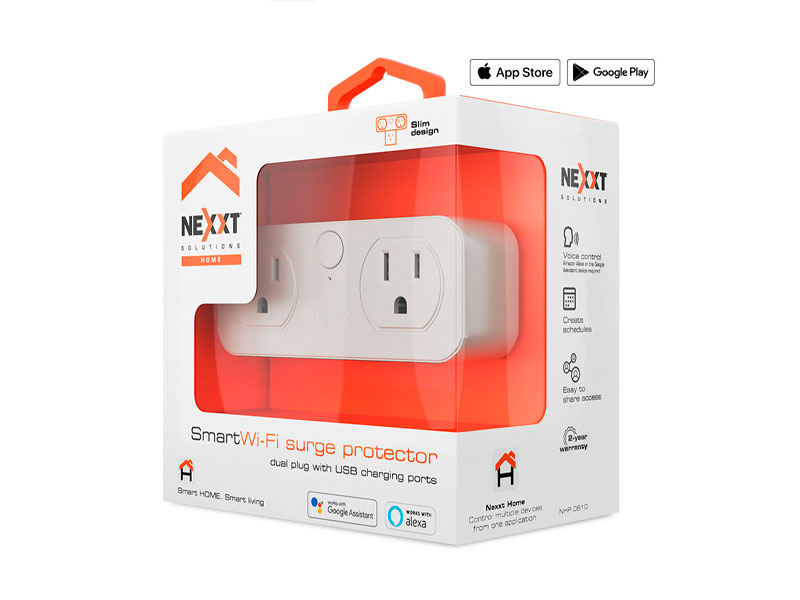 ENCHUFE INTELIGENTE NEXXT HOME NHP-D610 WIFI 2 TOMAS + USB