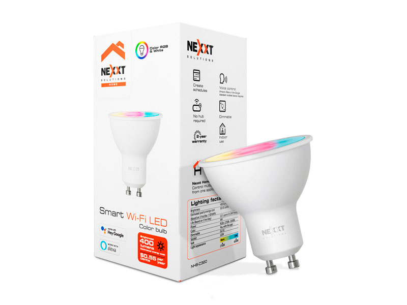FOCO INTELIGENTE NEXXT HU10  HOME WIFI RGB 220V NHB-C320 3PK