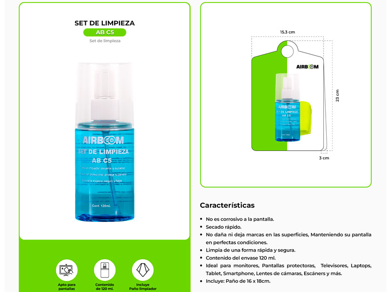 KIT DE LIMPIEZA AIRBOOM  AB C5 120ML PLASTIC BLISTER
