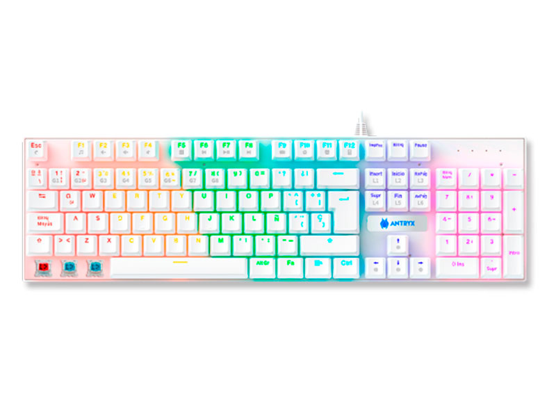 KIT GAMING TECLADO Y MOUSE + AUDIFONO ANTRYX  GC-3100 X3 WHITE