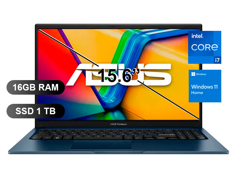LAPTOP ASUS VIVOBOOK15 X1504VA-BQ788W I7-1355U/ 16GB/ SSD1TB/ 15.6/ W11/ 90NB10J1-M01510