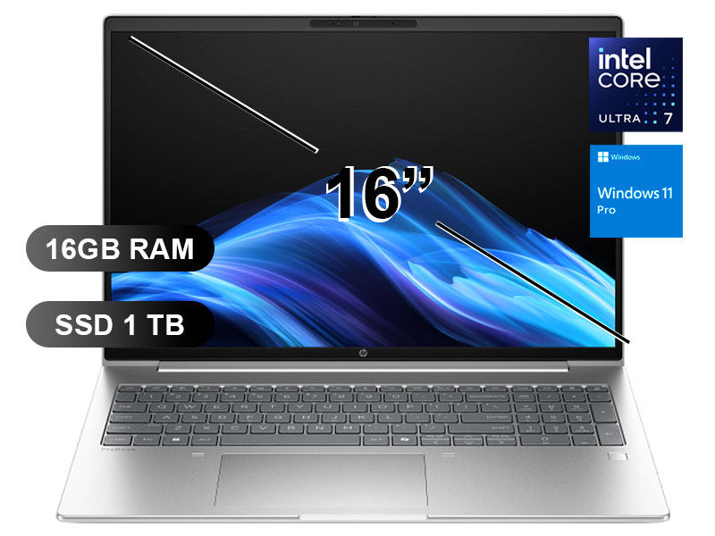 LAPTOP HP PROBOOK 4 G1I ULTRA-7 255U/ 16GB/ SSD1TB/ W11P/ 16/ BH8M9LT