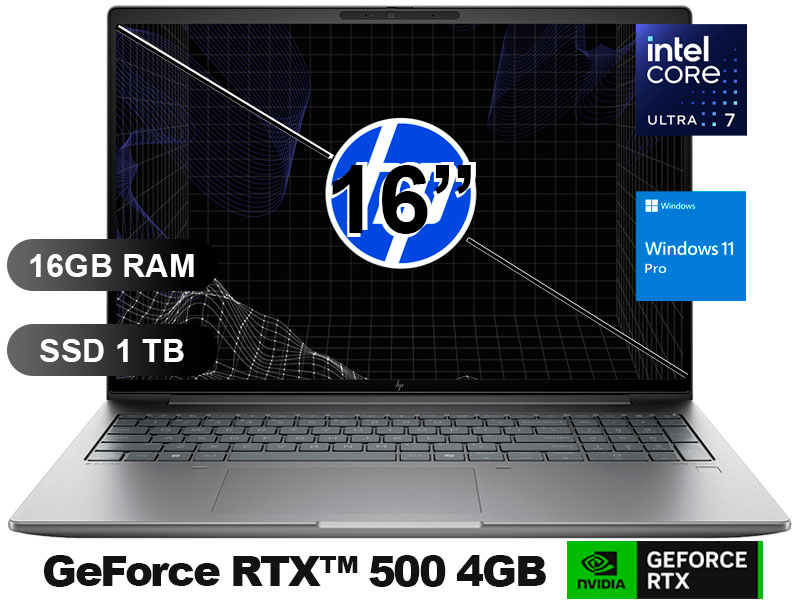 LAPTOP HP ZBOOK POWER G11 U7-155H/ 16GB/ SSD1TB/ RTX500-4GB/ W11P/ 16/ A31DQLT