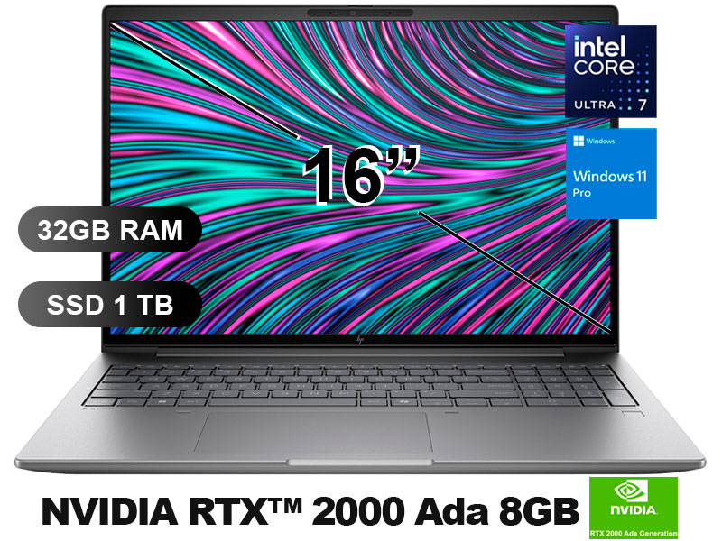 LAPTOP HP ZBOOK POWER G11 U7-155H/ 32GB/ SSD1TB/ RTX2000-8GB/ W11P/ 16/ A31DVLA