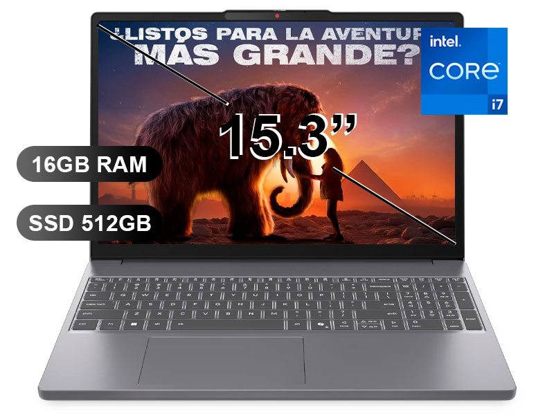 LAPTOP LENOVO IP SLIM3 15IRH10 I7-13620H/ 16GB/ SSD512GB/ TOUCH/ FREEDOS/ 15.3/ 83K100KCLM