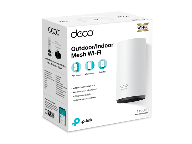 MESH TP-LINK DECO-X50 INDOOR/OUTDOOR  AX3000 WI-FI 6 1-PACK