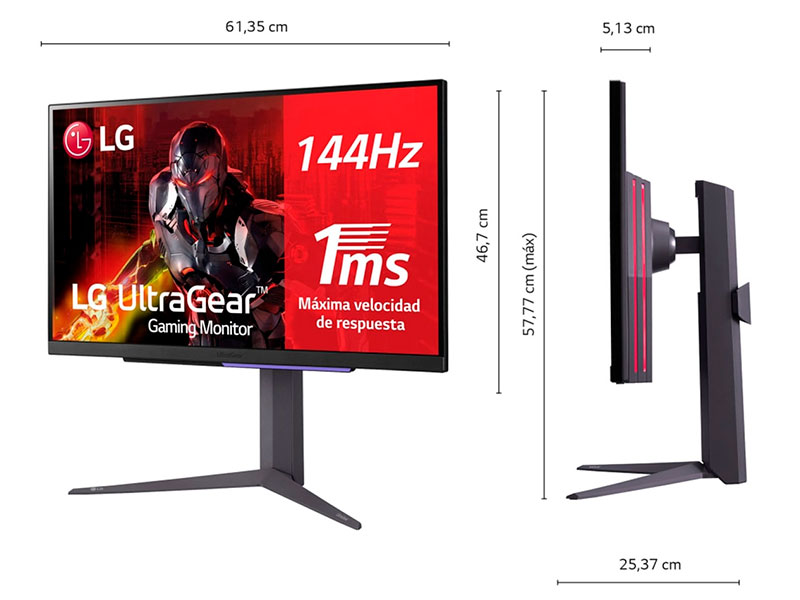 MONITOR LG IPS ULTRA GEAR 27GR93U-B 144MZ/1MS 4K 27"