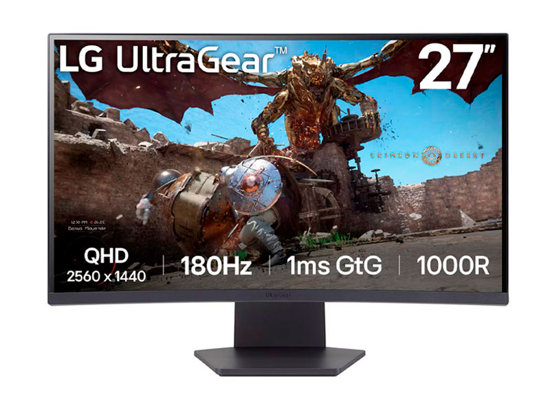 MONITOR LG LED GAMING CURVO 27GS60QC-B  UltraGear 180HZ/ 1MS QHD/ 27