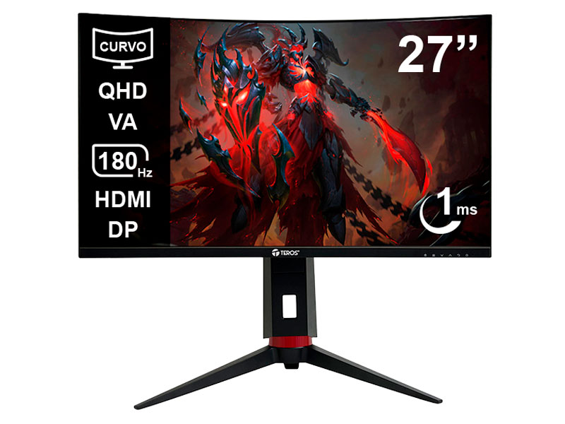 MONITOR TEROS CURVO  TE-2767G CURVO GAMING 180HZ/ 1MS QHD VA
