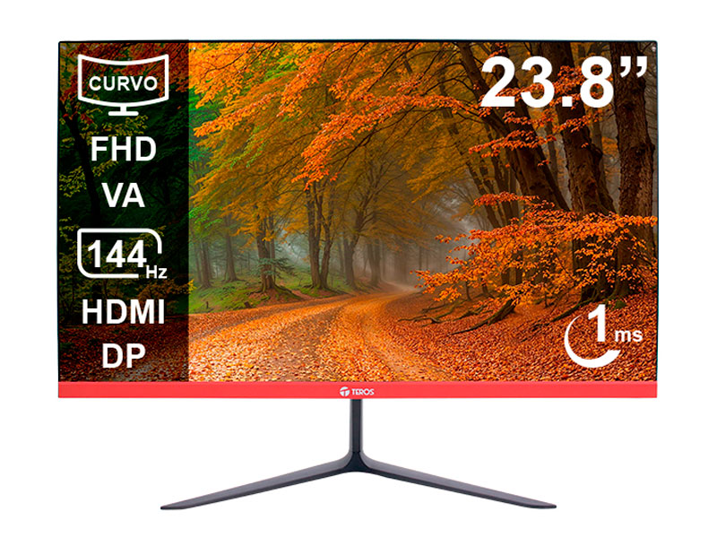 MONITOR TEROS CURVO TE-2403S 144HZ/ 1MS/ VGA/ HDMI/ DP/ Earphone Out/ 23.8