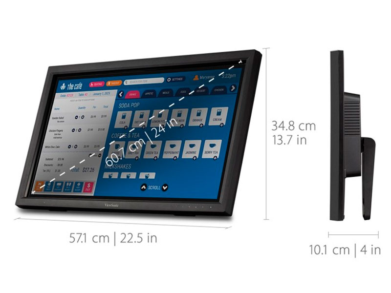 MONITOR VIEWSONIC LCD TD2423D TOUCH 24/ HDMI/ DP/ VGA/ USB