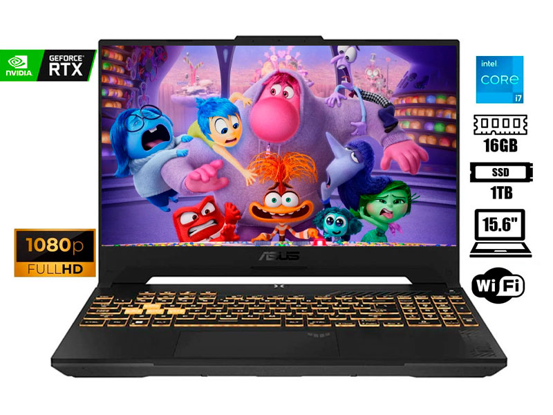 LAPTOP ASUS TUF GAMING FX507VV-LP148 GeForce RTX™ 4060/ I7-13620H/ 16GB/ SSD1TB/ V8GB/ FREE/ 15.6