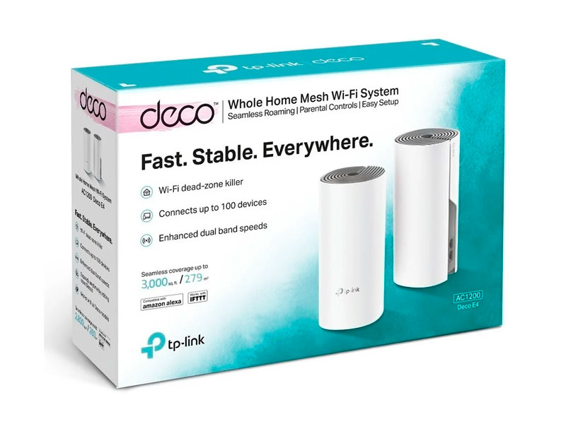 ROUTER TP-LINK DECO E4-2 MESH WIFI AC1200 2 PACK