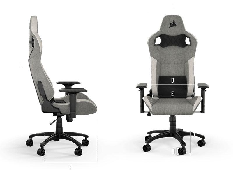 SILLA CORSAIR GAMINGT3 RUSH FABRIC CHAIR GRAY/ WHITE CF-9010058-WW