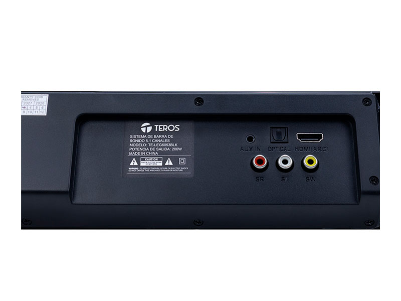 SISTENA DE AUDIO TEROS LEGACY TE-LEG6053BLK 5.1 BT/ 200W/USB/HDMI
