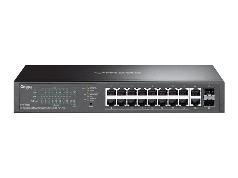 SWITCH TP-LINK OMADA AGILE ES220GP 20PORT GIGABITE 16PORT POE+