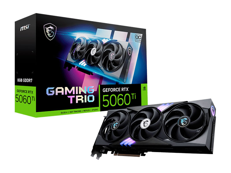 TARJETA DE VIDEO MSI GeForce RTX5060TI 8GB GAMING TRIO OC GDDR7