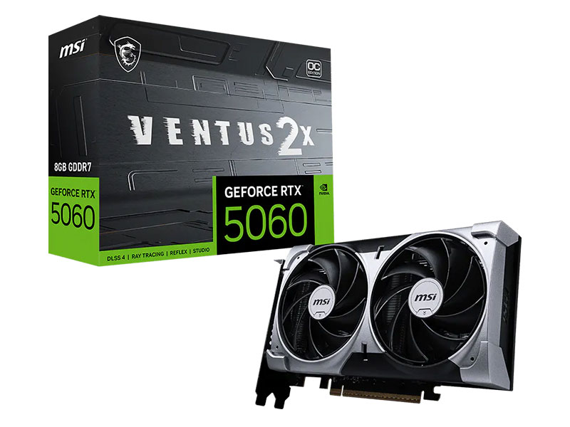 TARJETA DE VIDEO MSI GeForce RTX5060 8GB VENTUS 2X OC GDDR7 PCIe 5.0