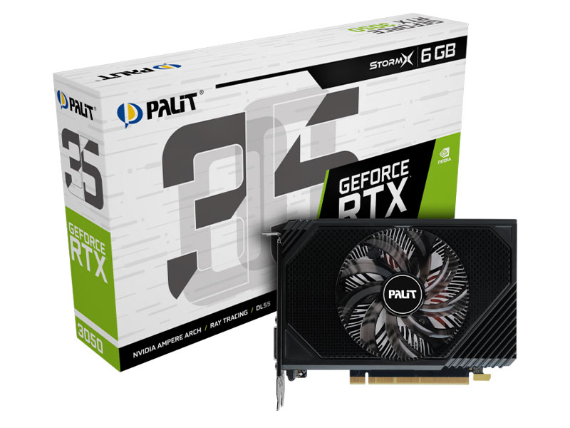 TARJETA DE VIDEO PALIT STORMX RTX3050 6GB GDDR6 96BIT HDMI/ DVI/ DP