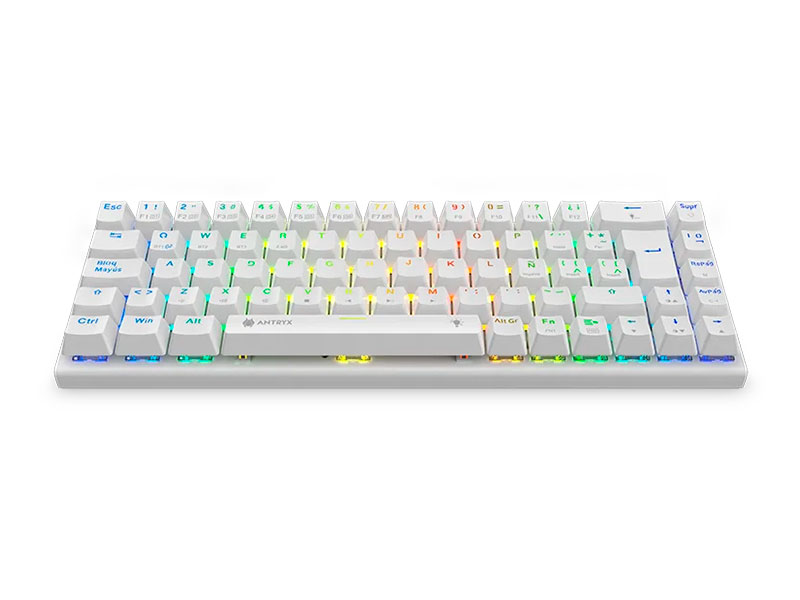 TECLADO ANTRYX MECANICO MK825  WIRELESS WHITE BLUE BT