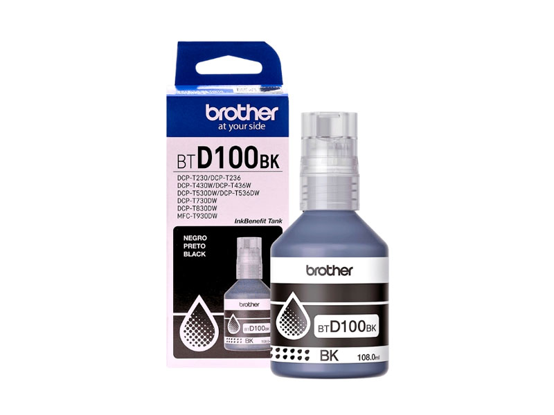 TINTA BROTHER BTD100BK BLACK P/ T230D/ T430DW/ T530DW/ T730DW/ T830DW/ T930DW