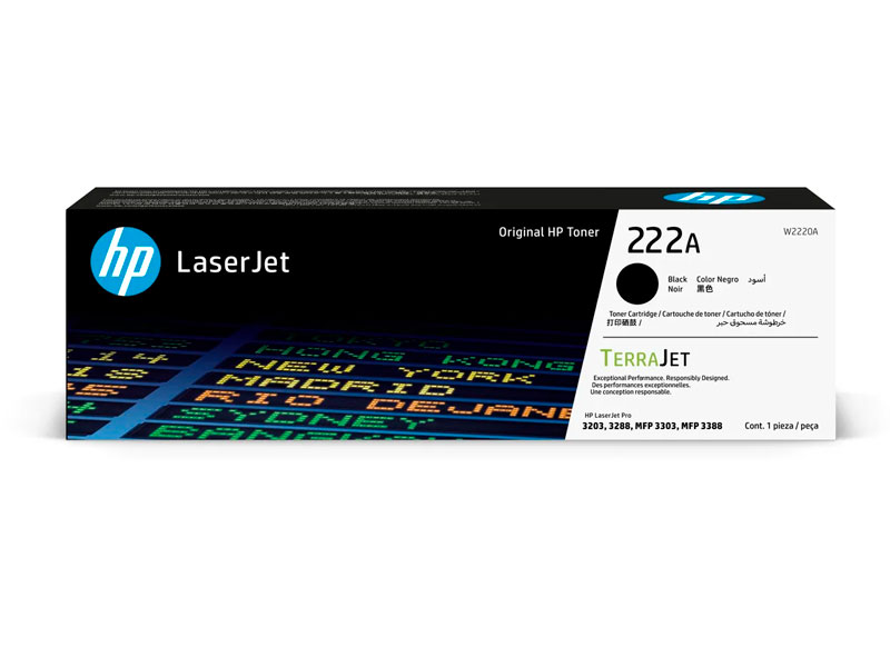 TONER HP W2220A (222A) BLACK P/ LJ 3203/ 3288/ MFP 3303/ 3388/ 1300 PGS