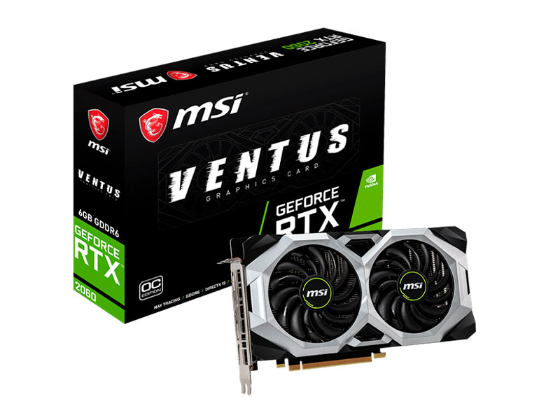 TARJETA DE VIDEO MSI RTX2060 6GB VENTUS GP OC DDR6 192BITS HDMI/3DP NVIDIA