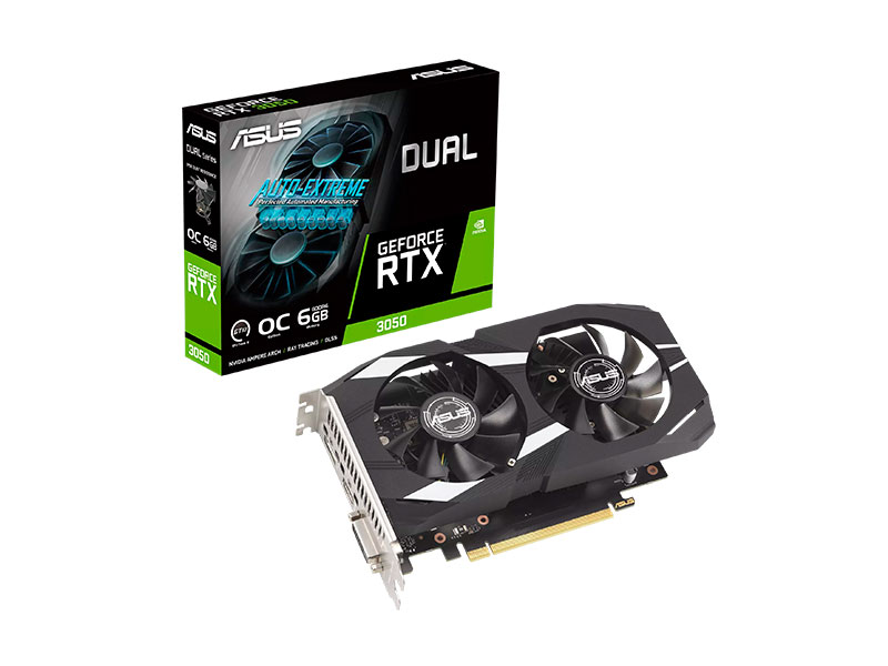 TARJETA DE VIDEO ASUS GEFORCE RTX3050 DUAL 6GB OC EDITION GDDR6