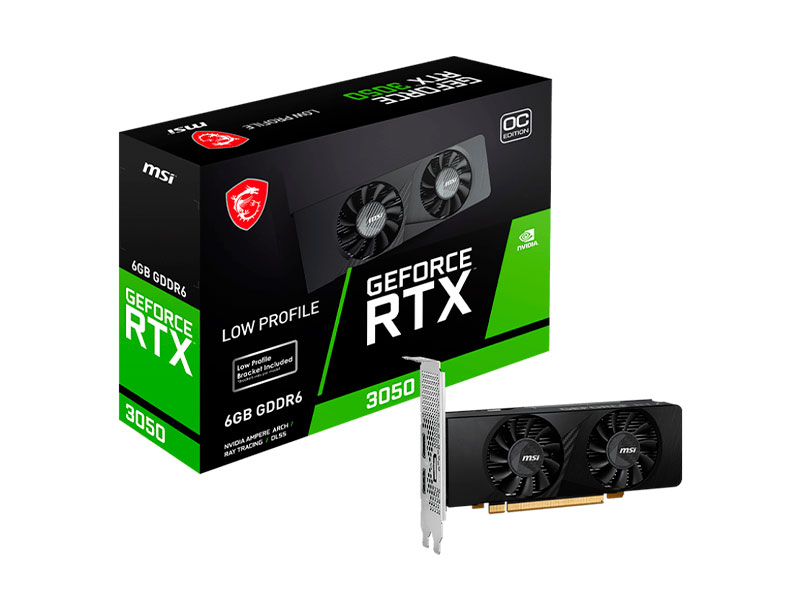 TARJETA DE VIDEO MSI GEFORCE RTX3050 LOW PROFILE 6GB OC EDITION GDDR6